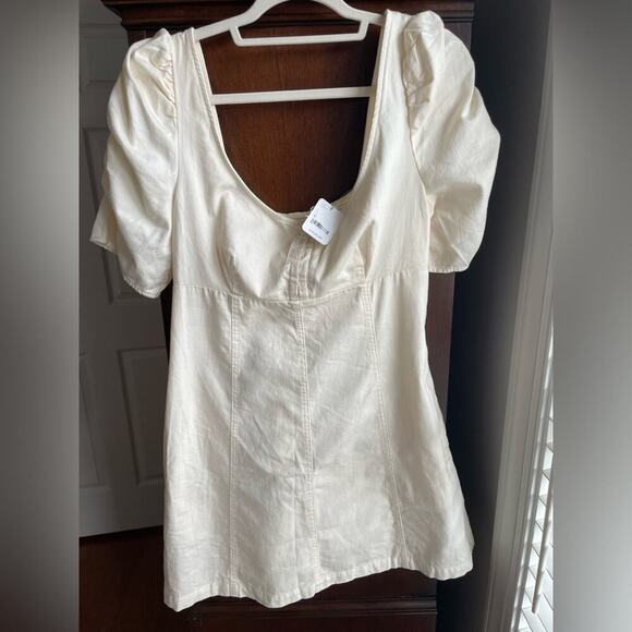 ✨ Free People✨ Cheyenne Denim Mini in Ivory - Picture 7 of 7